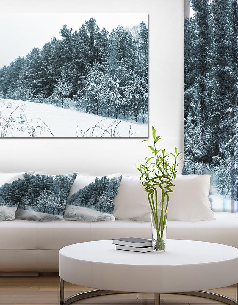 DesignQ Dark Winter Trees - Landscape Wall Artwork