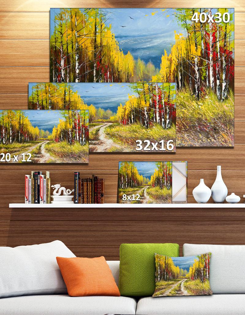 DesignQ Golden Autumn - Landscape Canvas Art Print