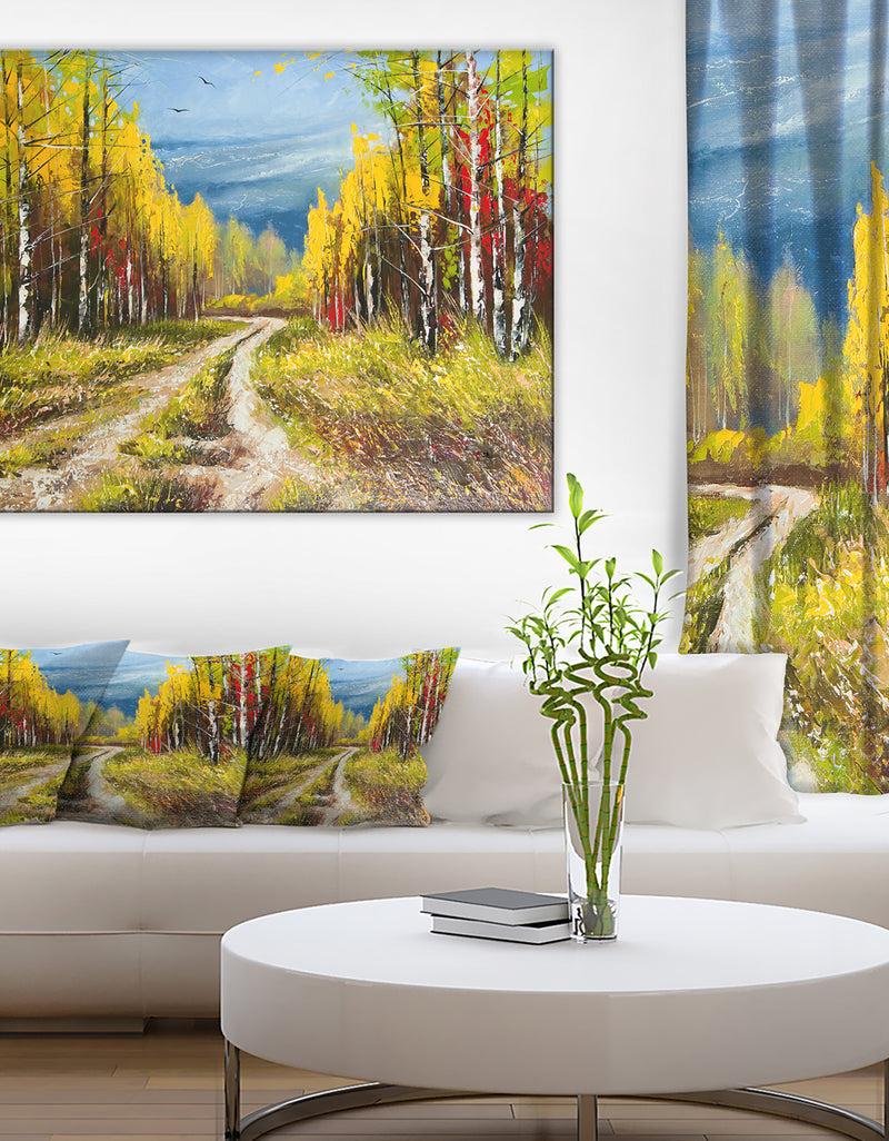 DesignQ Golden Autumn - Landscape Canvas Art Print