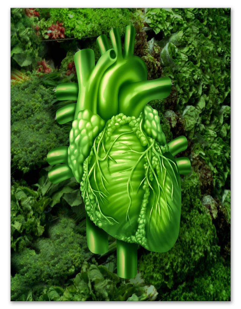 DesignQ Green Healthy Heart - Contemporary Artwork
