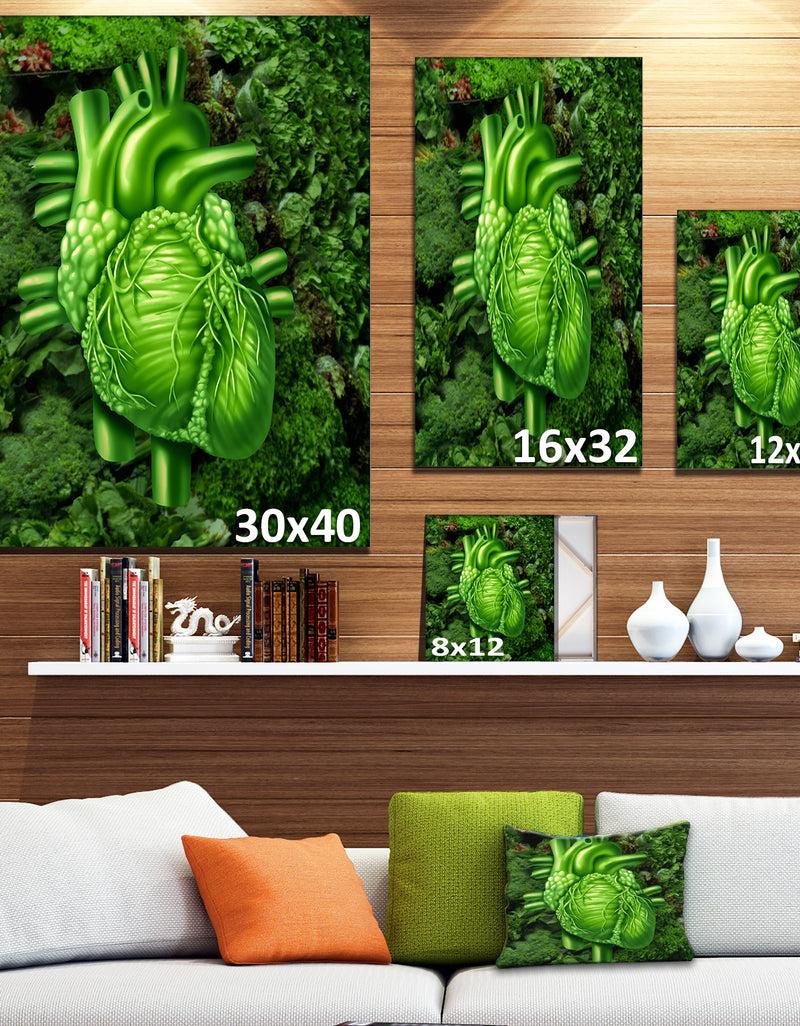 DesignQ Green Healthy Heart - Contemporary Artwork