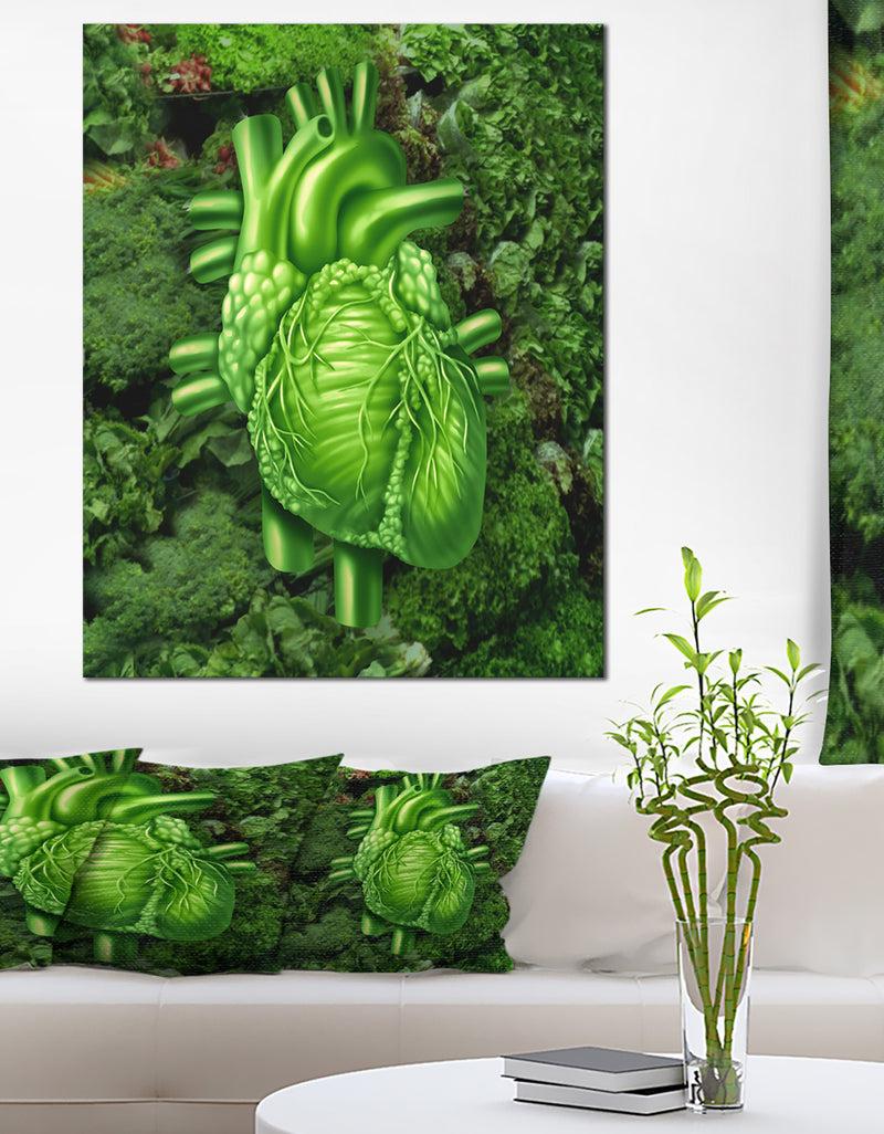 DesignQ Green Healthy Heart - Contemporary Artwork