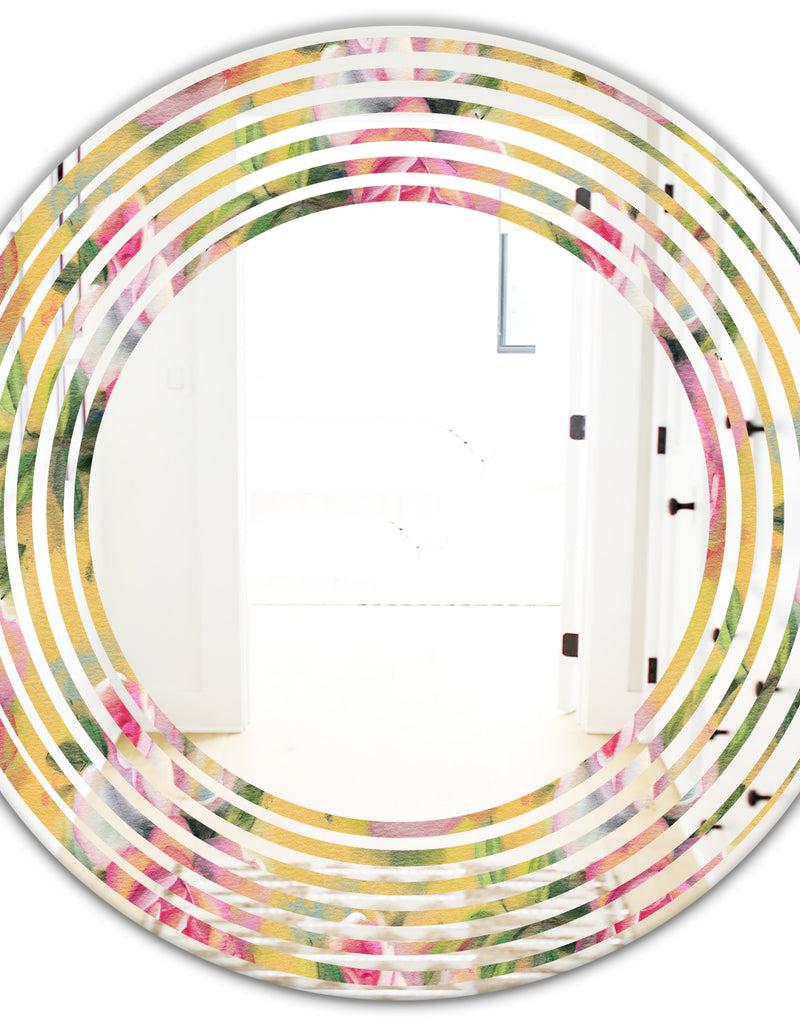 DesignQ Hand - Modern Round Or Oval Wall Mirror - Wave