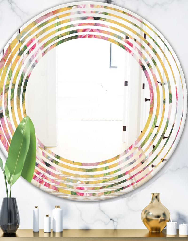 DesignQ Hand - Modern Round or Oval Wall Mirror - Wave