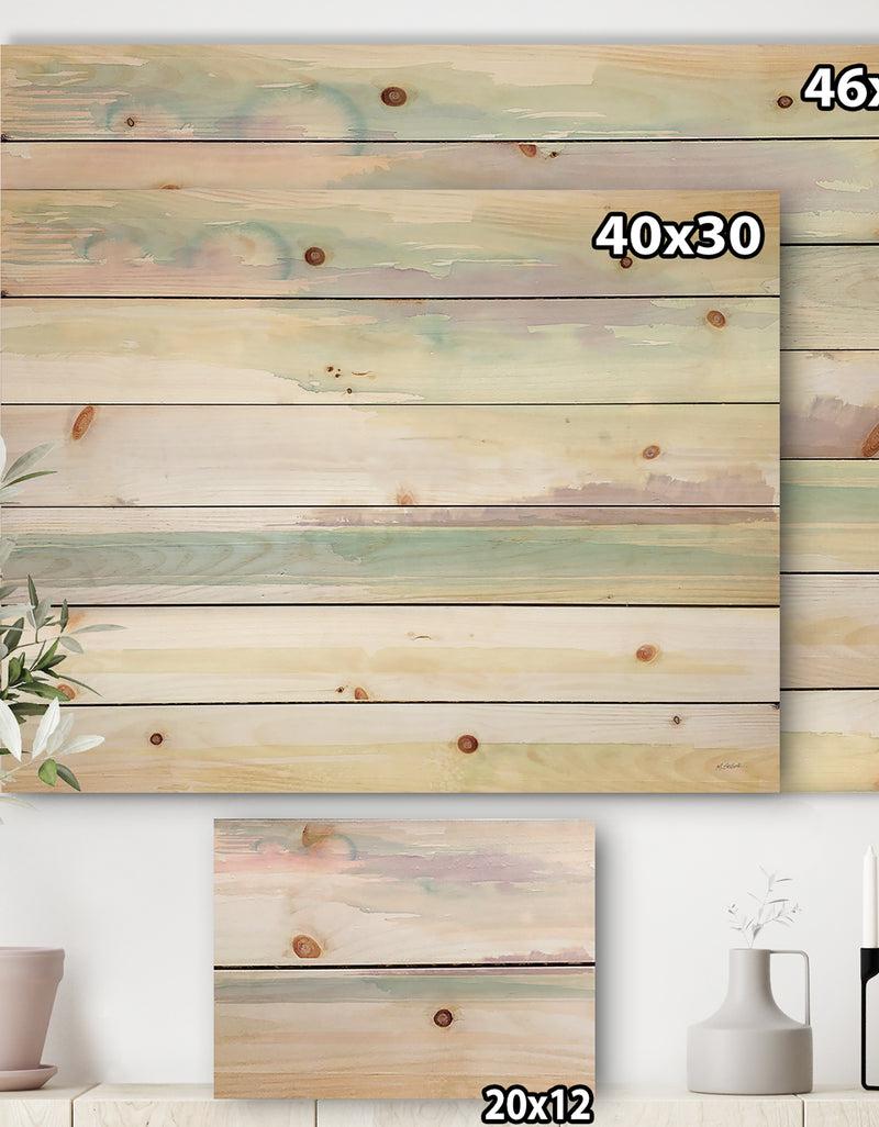 DesignQ Horizon - Coastal Print On Natural Pine Wood