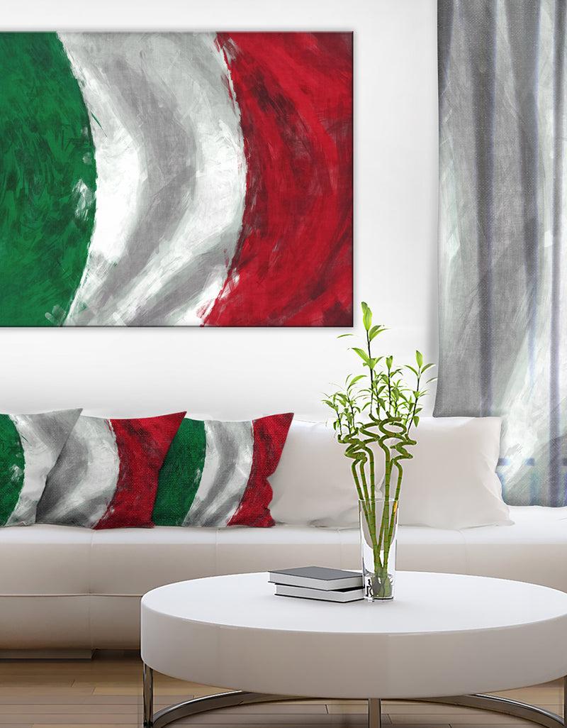 DesignQ Italy Flag - Contemporary Canvas Art Print