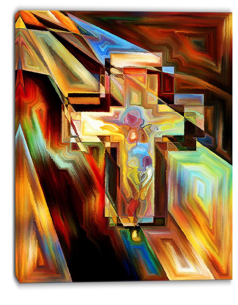 DesignQ Light Of The Cross - Abstract Canvas Artwork