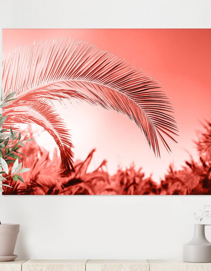 DesignQ Living Coral l - Tropical Canvas Wall Art