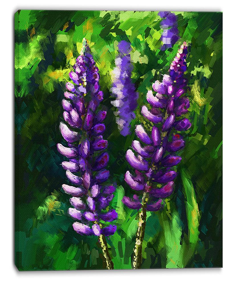 DesignQ Lupin Flowers - Floral Canvas Art Print