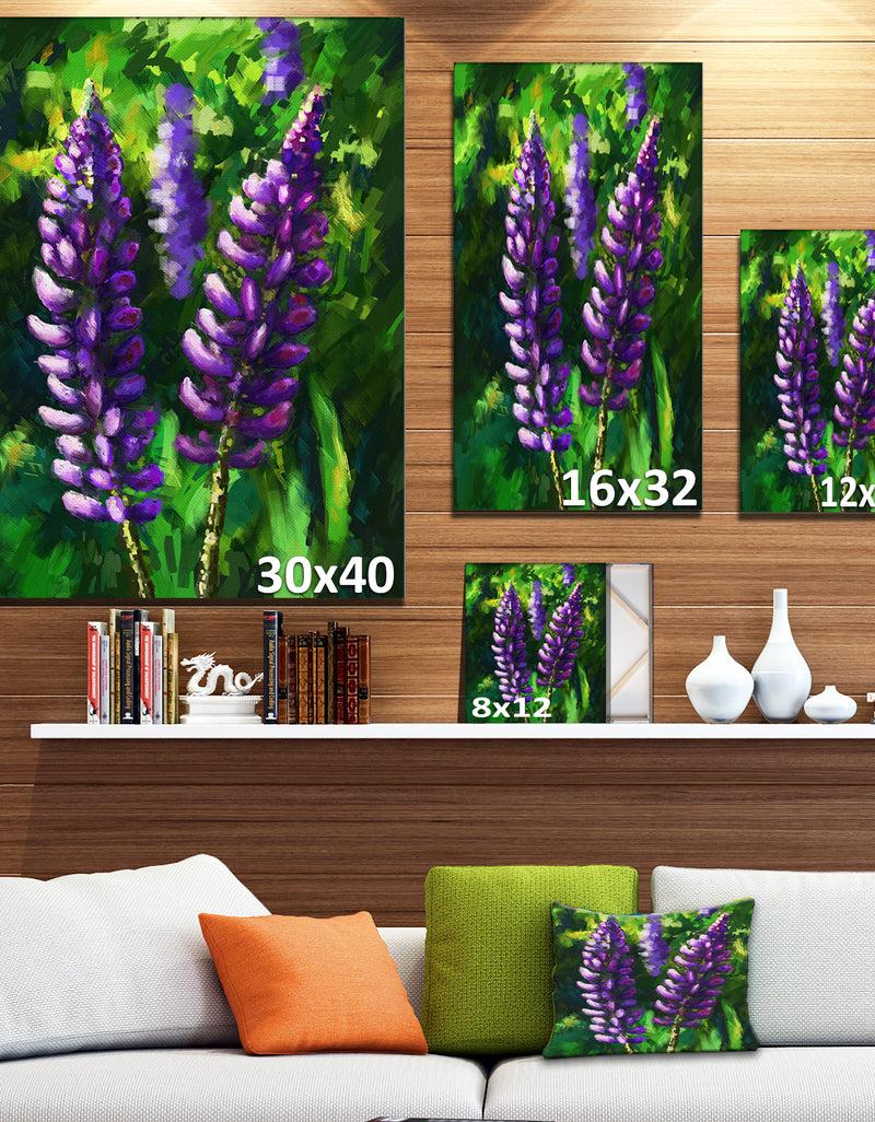 DesignQ Lupin Flowers - Floral Canvas Art Print