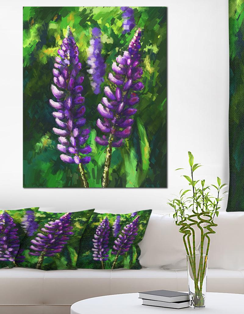 DesignQ Lupin Flowers - Floral Canvas Art Print