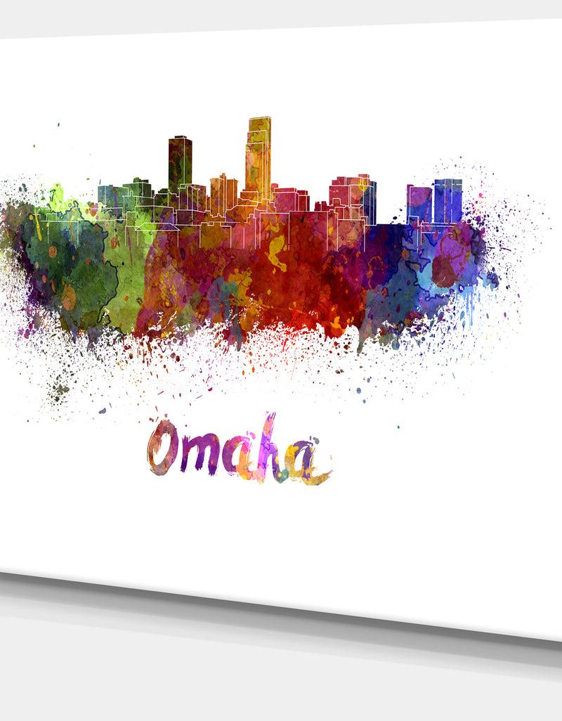 DesignQ Omaha Skyline - Cityscape Canvas Art Print