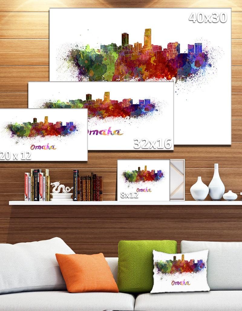 DesignQ Omaha Skyline - Cityscape Canvas Art Print
