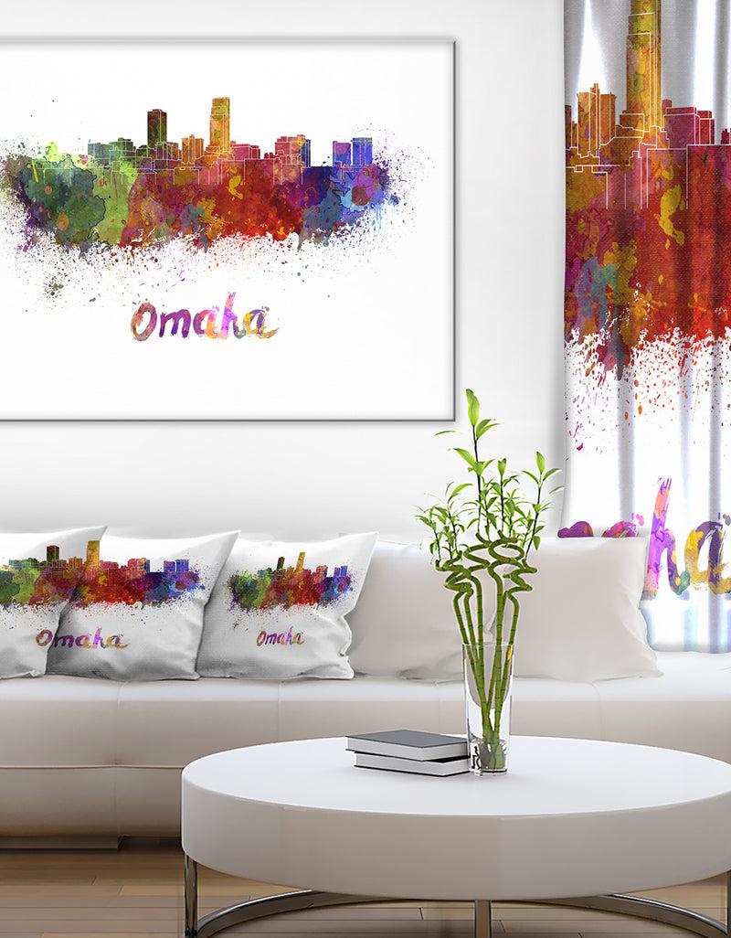 DesignQ Omaha Skyline - Cityscape Canvas Art Print