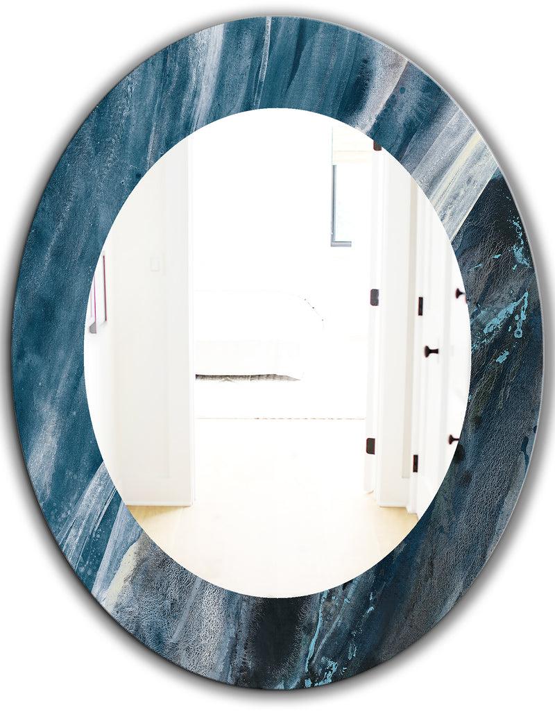 DesignQ Porch & Den 'Splash Blue Indigo - Modern Mirror