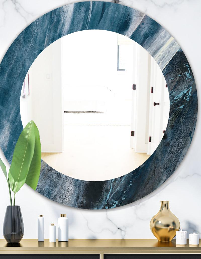 DesignQ Porch & Den 'Splash Blue Indigo - Modern Mirror