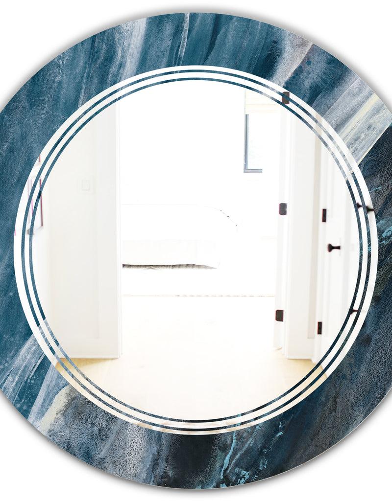 DesignQ Porch Den 'Splash Blue Indigo - Wall Mirror