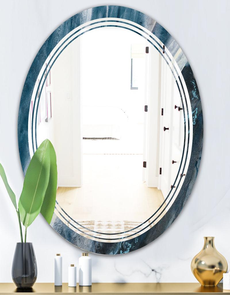 DesignQ Porch Den 'Splash Blue Indigo - Wall Mirror