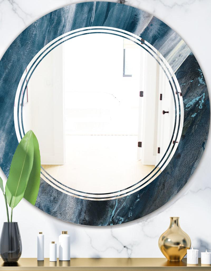 DesignQ Porch Den 'Splash Blue Indigo - Wall Mirror
