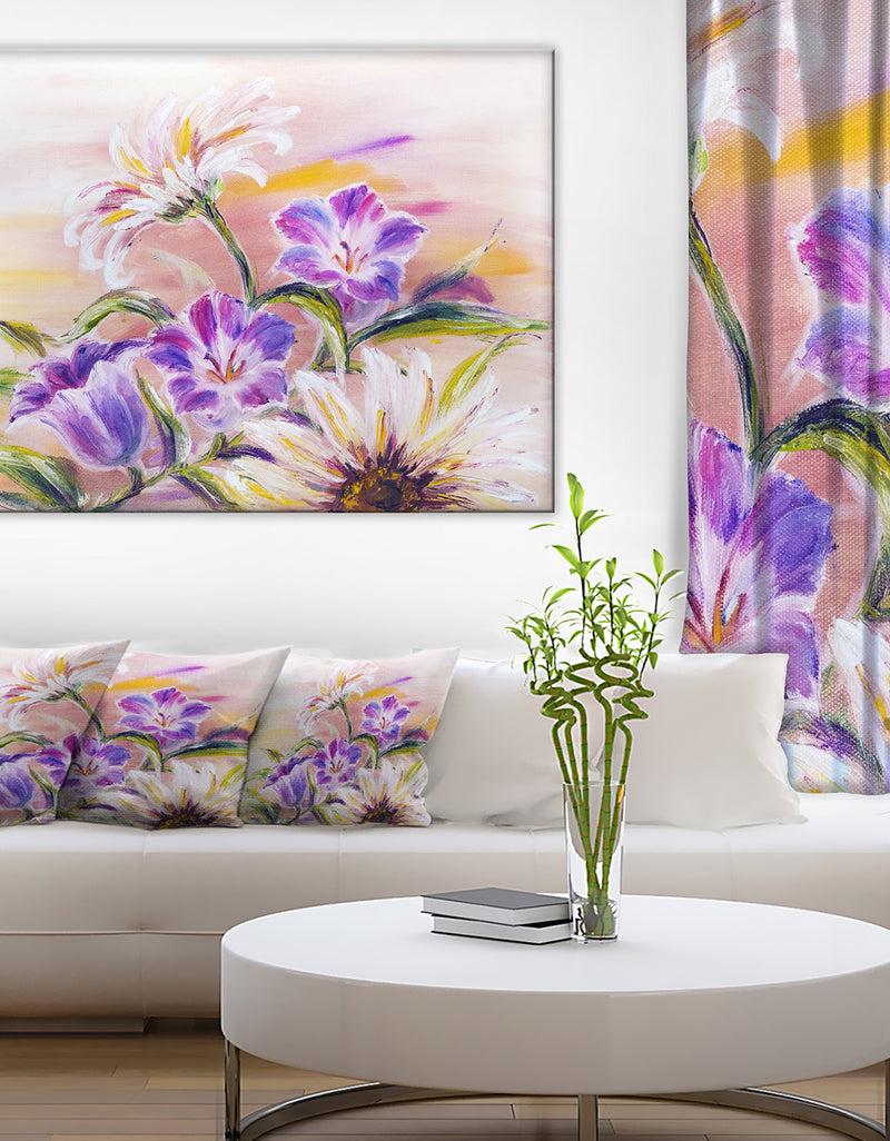 DesignQ Purple Wildflowers - Floral Canvas Art Print