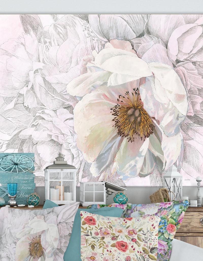 DesignQ RW Blooming Sketch - Cottage Canvas Wall Art