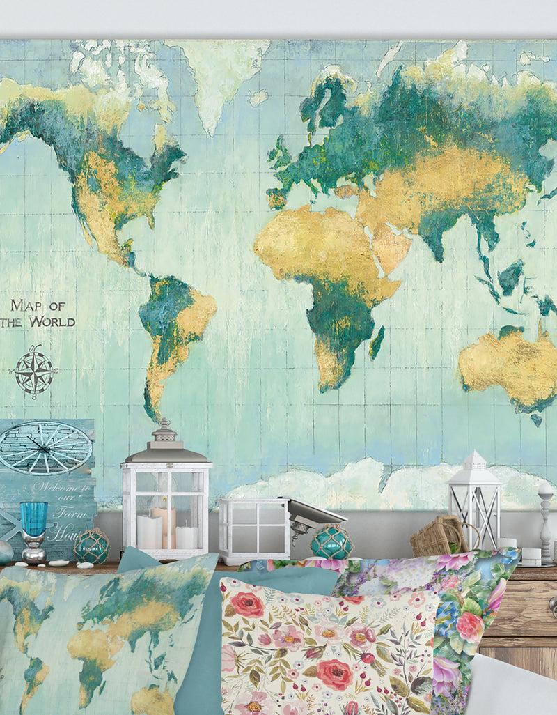 DesignQ RW Golden Earth - Cottage Canvas Wall Art