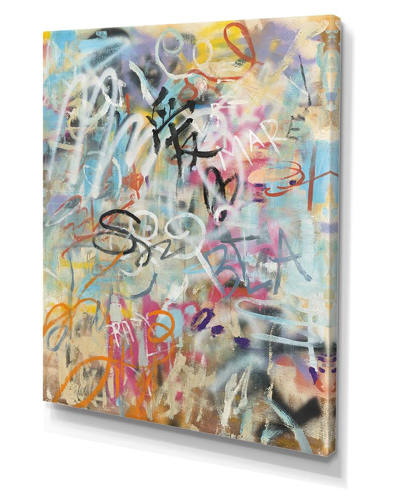 DesignQ RW Graffiti Love - Cottage Canvas Wall Art