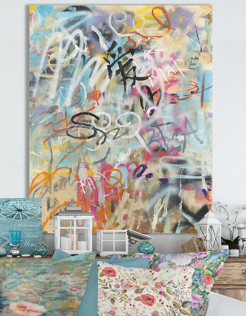 DesignQ RW Graffiti Love - Cottage Canvas Wall Art