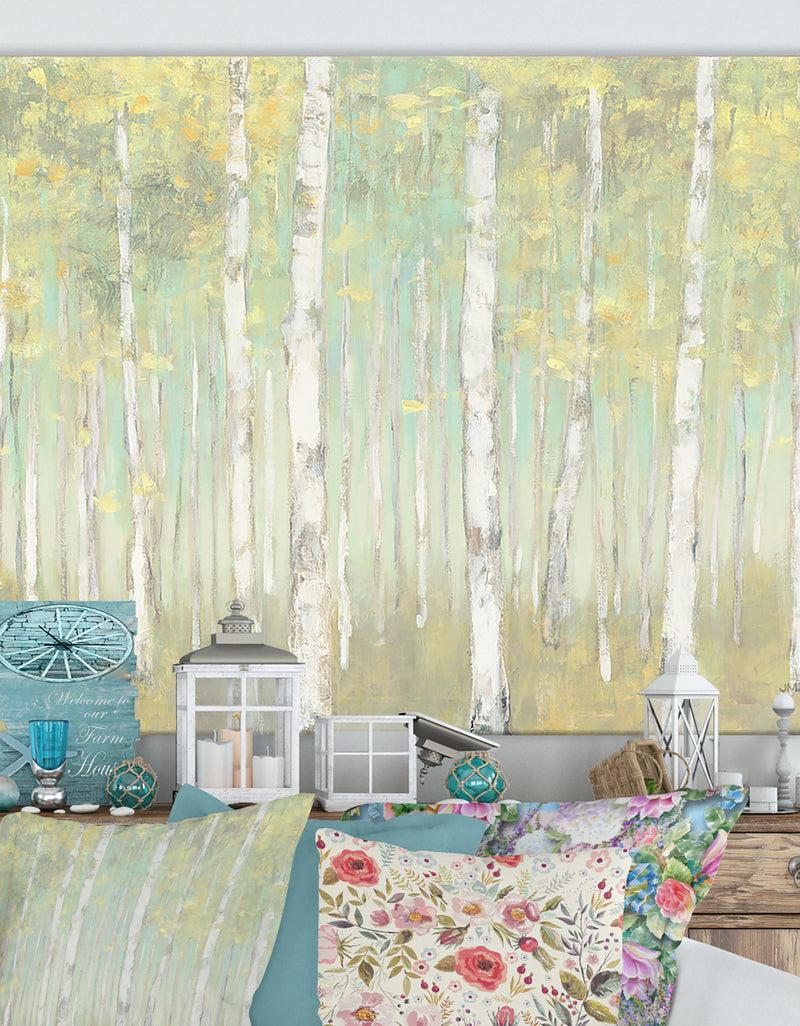 DesignQ RW Sylvan Birches - Cottage Canvas Wall Art