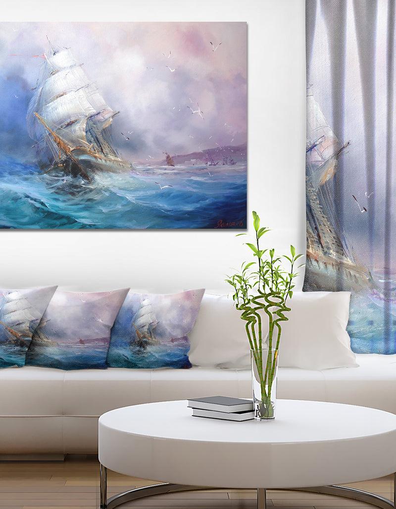 DesignQ Sea Breeze - Seascape Painting Canvas Print