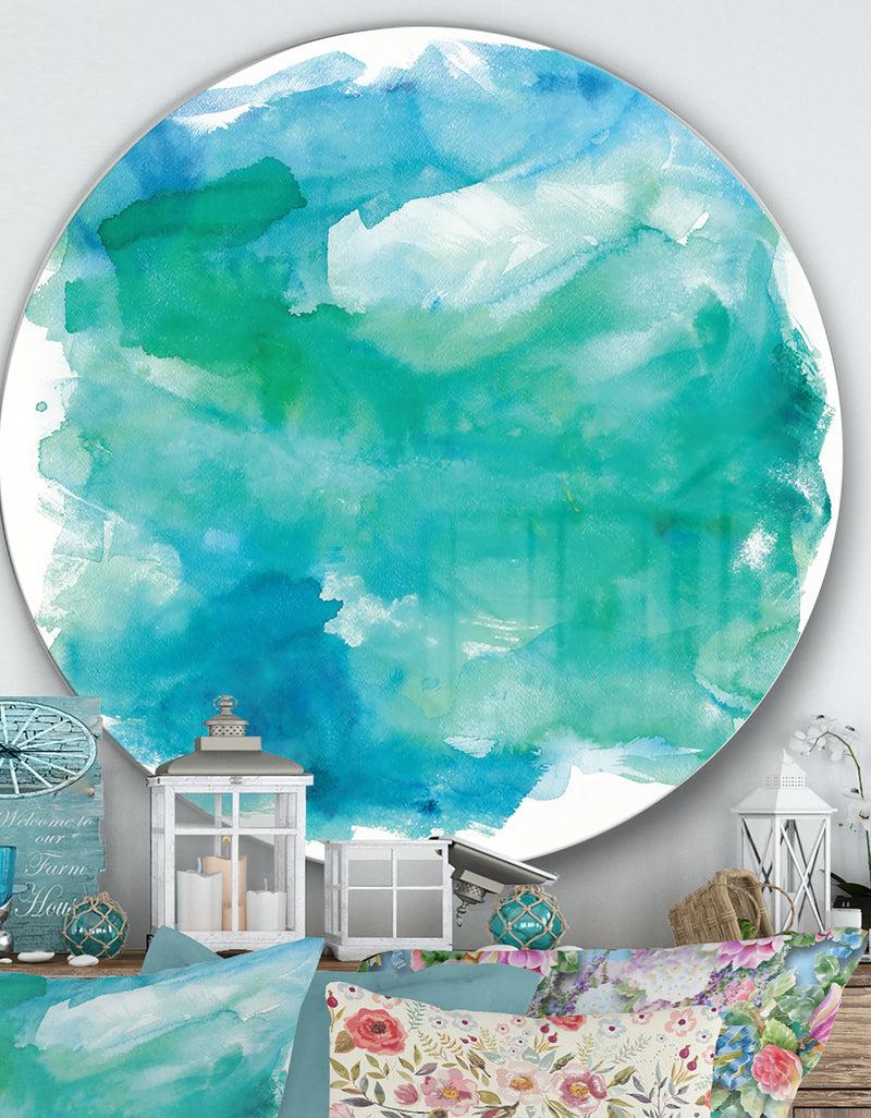 DesignQ Sea Glass - Farmhouse Metal Circle Wall Art