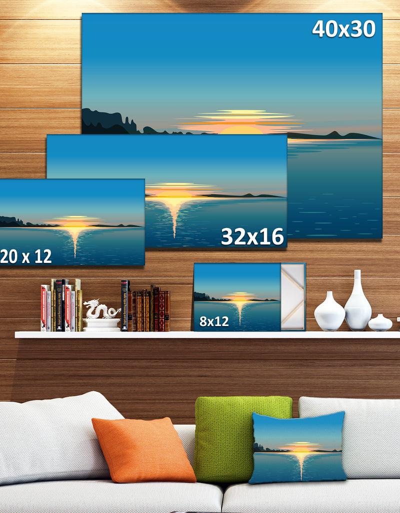 DesignQ Sea Sinking Sun - Seascape Art Canvas Print