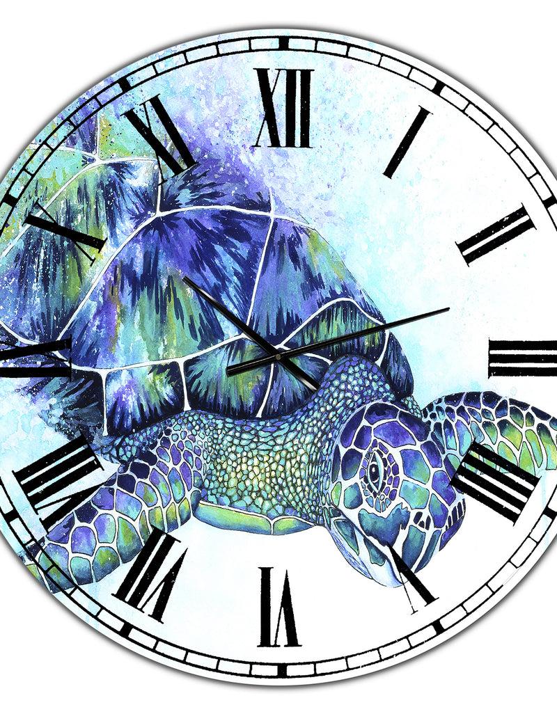 DesignQ Sea Turtle - Oversized Cottage Wall Clock