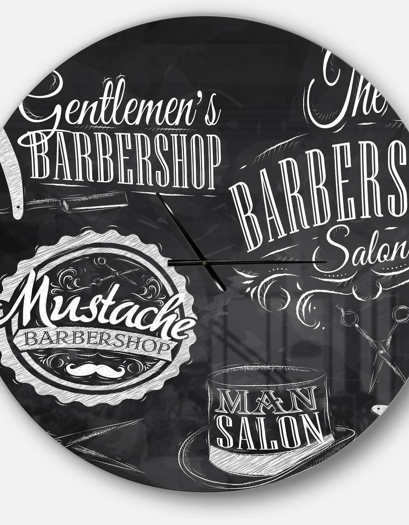 DesignQ Set Barbershop - Oversized Modern Wall CLock