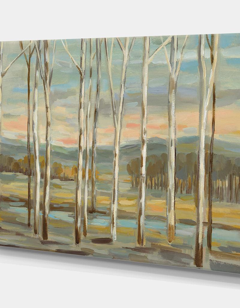 DesignQ Silver Forest - Cottage Canvas Wall Art