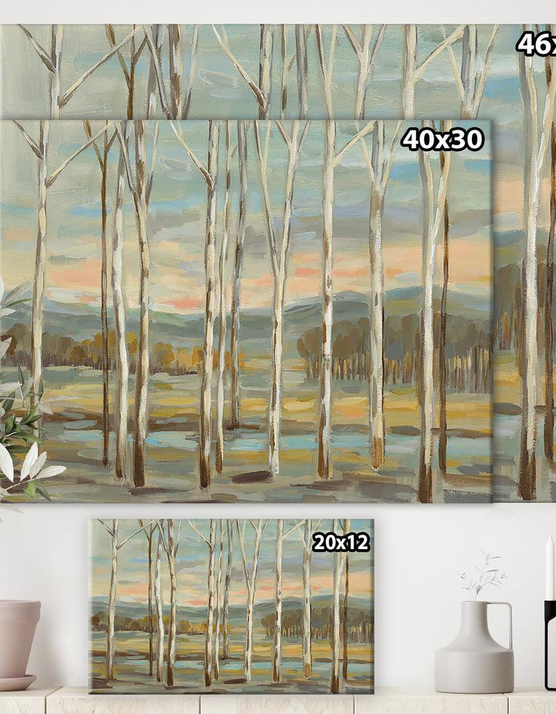 DesignQ Silver Forest - Cottage Canvas Wall Art