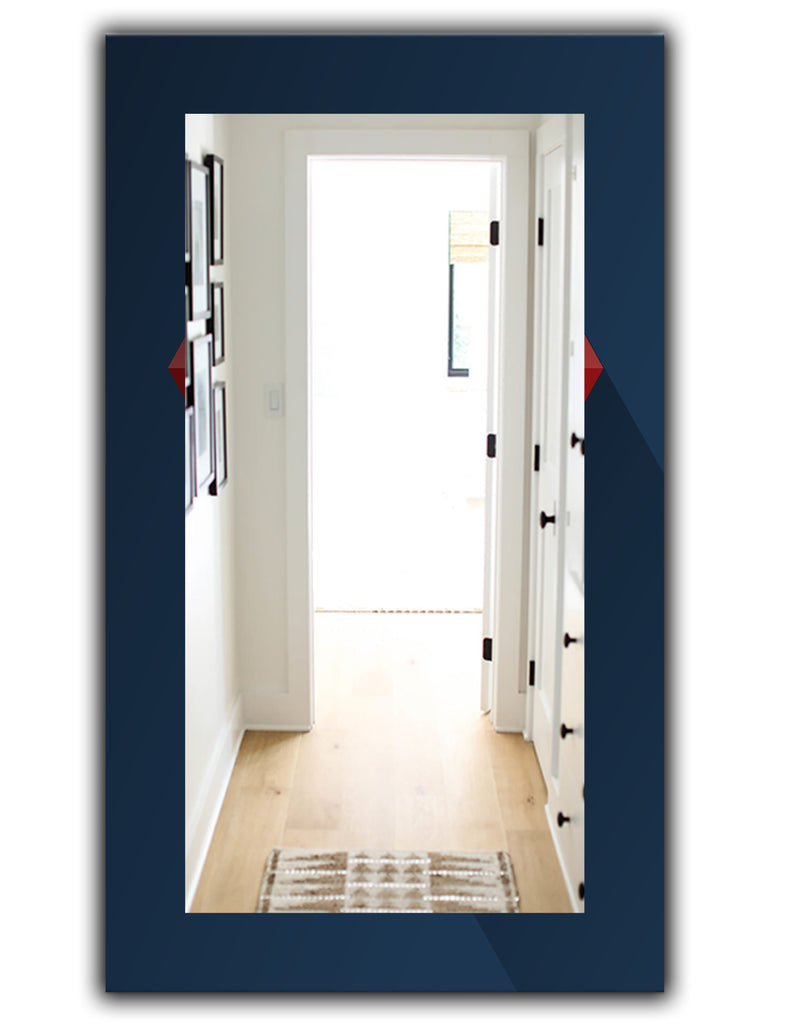 DesignQ Simple Blue - Modern Mirror - Wall Mirror