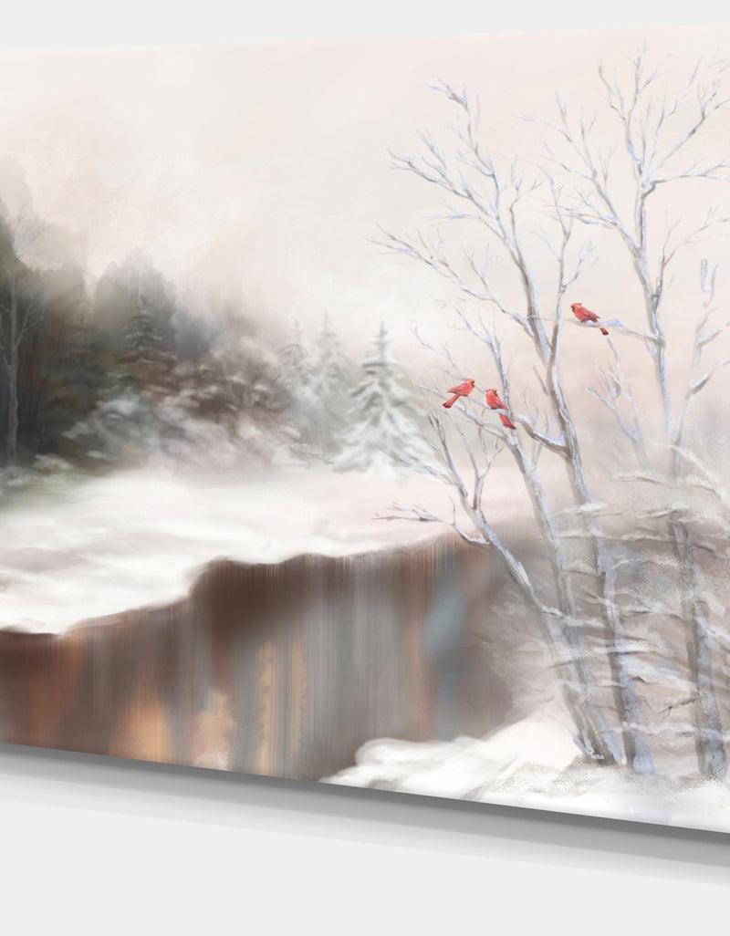 DesignQ Snowy Silence - Landscape Canvas Artwork