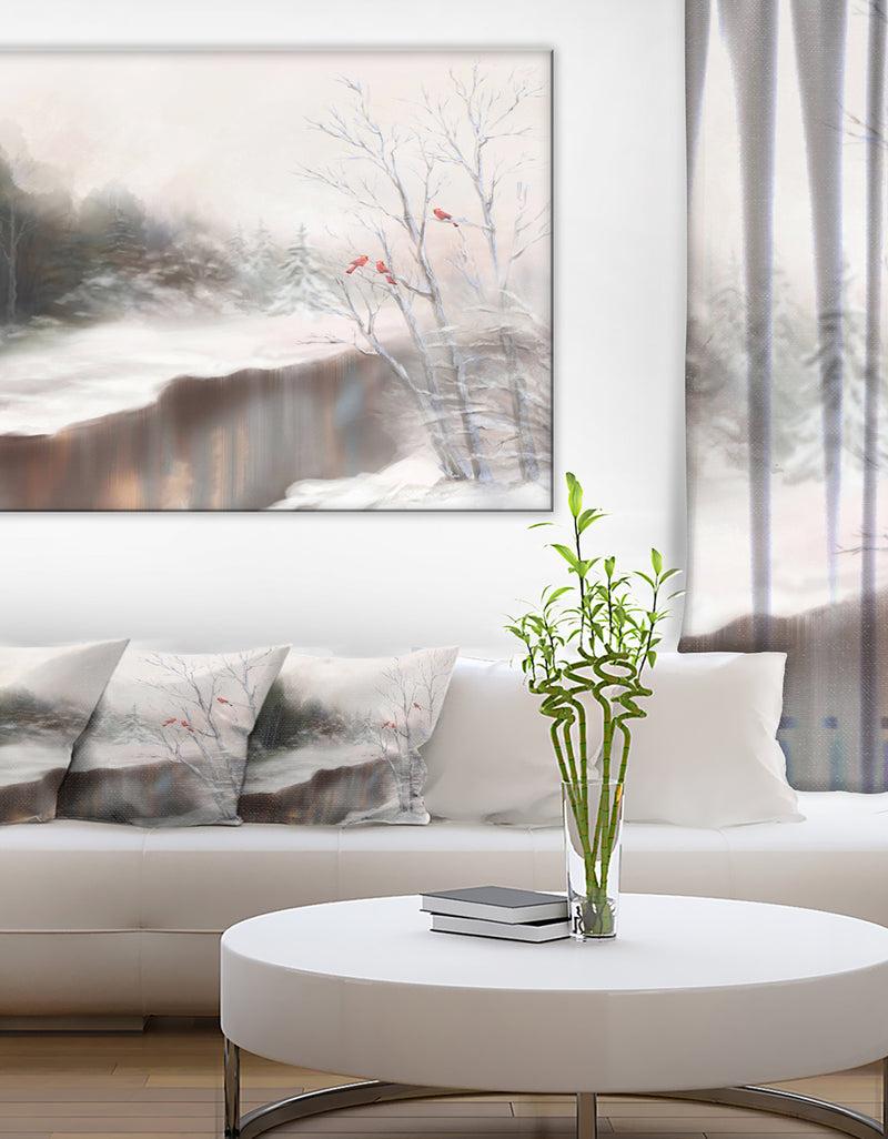 DesignQ Snowy Silence - Landscape Canvas Artwork