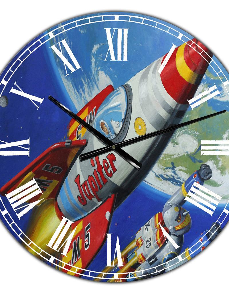 DesignQ Space Patrol 2 - Large Modern Wall Clock
