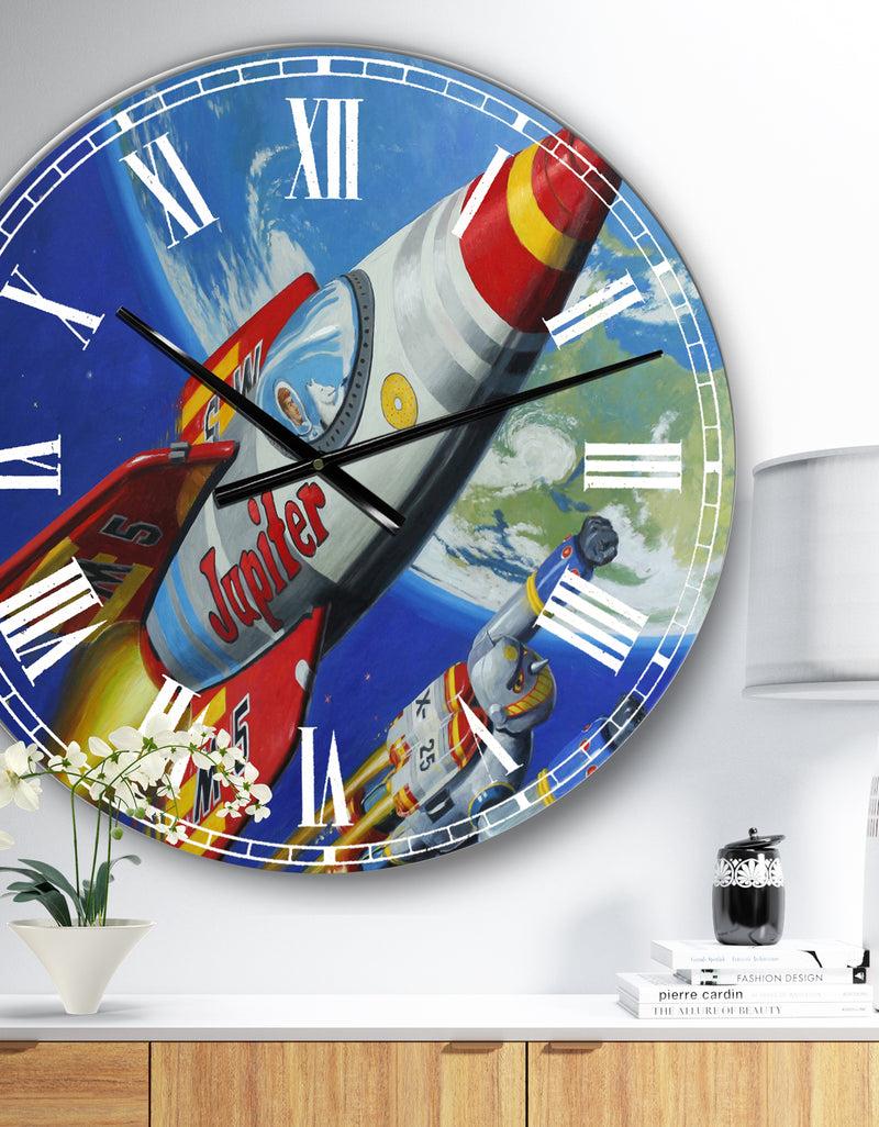 DesignQ Space Patrol 2 - Large Modern Wall Clock