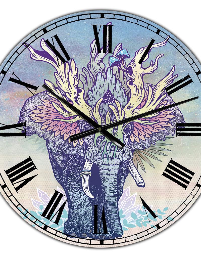 DesignQ Spirit Elephant - Large Modern Wall Clock