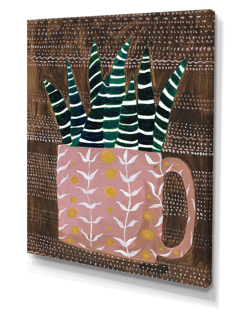 DesignQ Succulent Cup - Cottage Canvas Wall Art
