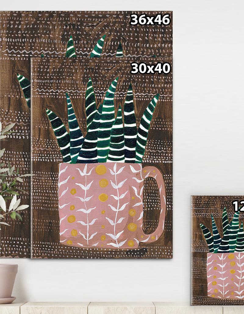 DesignQ Succulent Cup - Cottage Canvas Wall Art