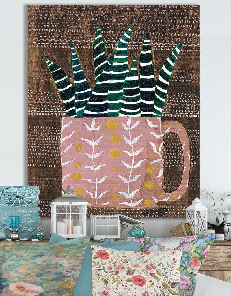 DesignQ Succulent Cup - Cottage Canvas Wall Art