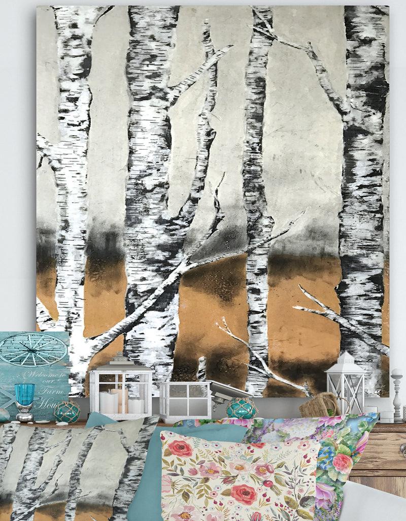 DesignQ Summer Birch - Cottage Canvas Wall Art