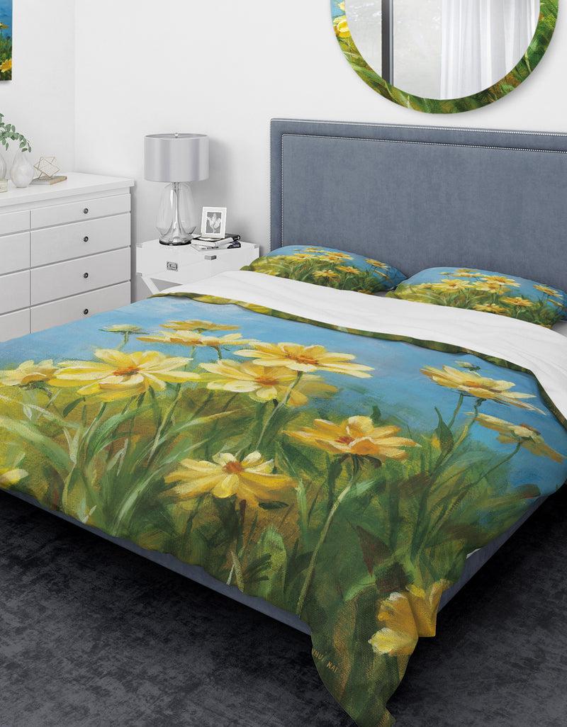 DesignQ Summer Field I - Traditional Duvet Cover Set
