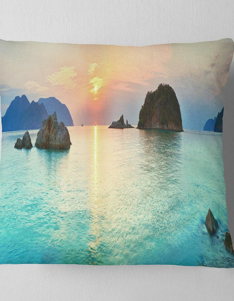 DesignQ Sunrise Panorama - Photography Throw Pillow
