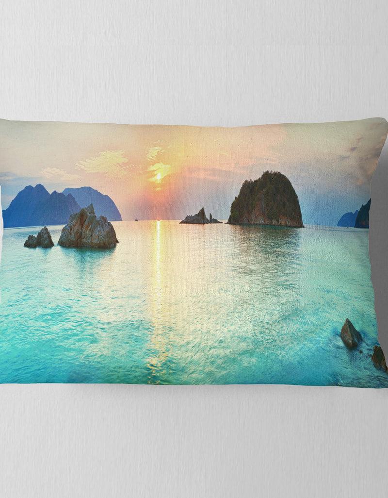 DesignQ Sunrise Panorama - Photography Throw Pillow