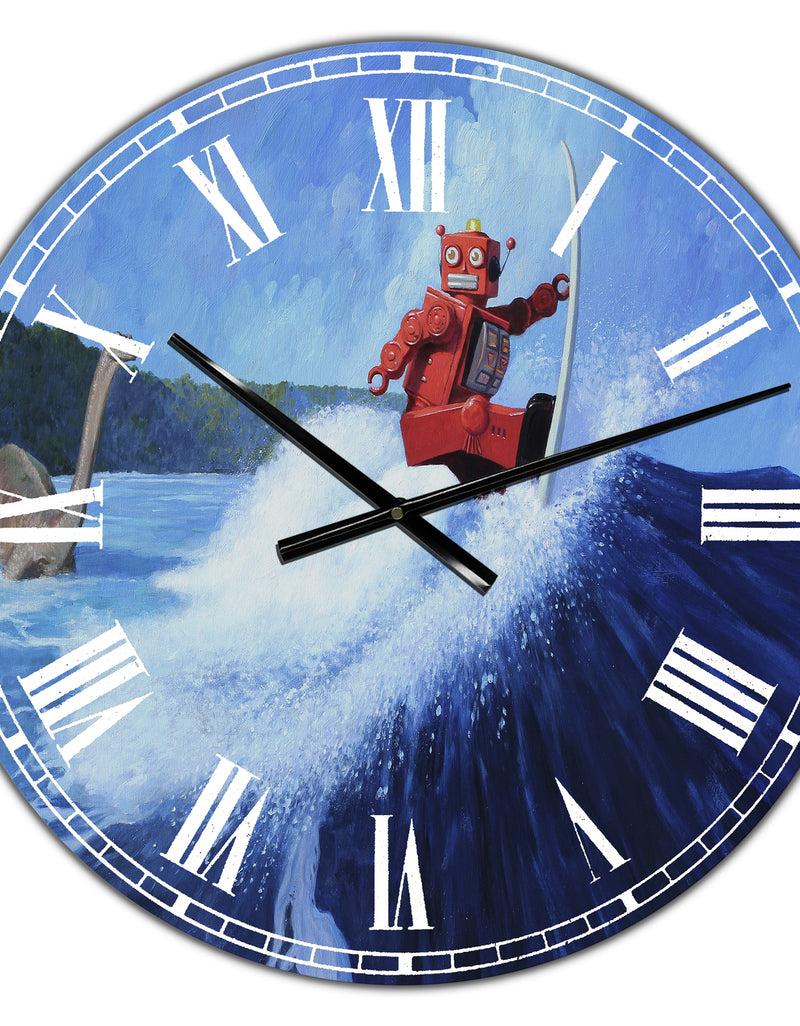DesignQ Surfer Joe - Large Modern Wall Clock